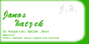 janos watzek business card